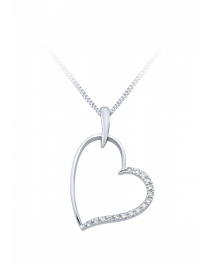 Anhänger aus 585er Weissgold »Herz, 100316« mit Diamanten