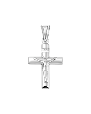 Anhänger aus 585er Weissgold »Kreuz, Jesus, 100429«