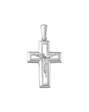 Anhänger aus 585er Weissgold »Kreuz, Jesus, 100464«