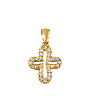 Anhänger aus 585er Gelbgold »Kreuz, 100470« mit Diamanten