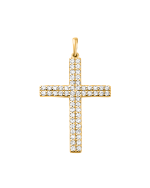 Anhänger aus 585er Gelbgold »Kreuz, 100484« mit Zirkonia