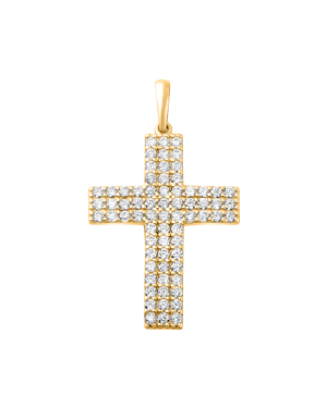 Anhänger aus 585er Gelbgold »Kreuz, 100486« mit Zirkonia