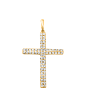 Anhänger aus 585er Gelbgold »Kreuz, 100489« mit Zirkonia