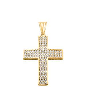 Anhänger aus 585er Gelbgold »Kreuz, 100493« mit Zirkonia