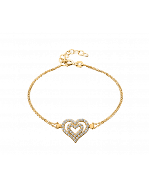 Armkette aus 585er Gelbgold »585er Gold, Herz (Heart), 101201« mit Zirkonia-Gelbgold