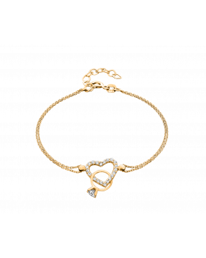 Armkette aus 585er Gelbgold »585er Gold, Herz (Heart), Ring, 101203« mit Zirkonia-Gelbgold