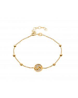 Armkette aus 585er Gelbgold »585er Gold, Yin Yang, Rosenkranz, 101204« mit Zirkonia-Gelbgold