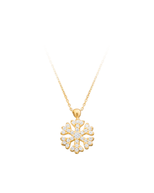 Halskette »585er Gold, Schneeflocke (Snowflake), 101189« mit Zirkonia