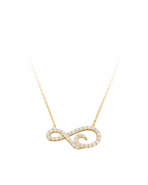 Halskette aus 585er Gelbgold »585er Gold, Unendlich (Infinity), 101190« mit Zirkonia-Gelbgold