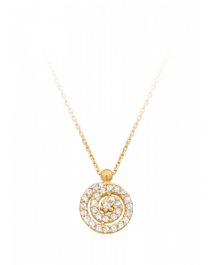 Halskette aus 585er Gelbgold »585er Gold, Spirale, 101193« mit Zirkonia-Gelbgold