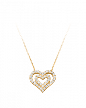 Halskette aus 585er Gelbgold »585er Gold, Herz (Heart), 101194« mit Zirkonia-Gelbgold