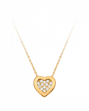 Halskette aus 585er Gelbgold »585er Gold, Herz (Heart), 101196« mit Zirkonia-Gelbgold