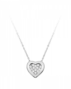 Halskette aus 585er Weissgold »585er Gold, Herz (Heart), 101196« mit Zirkonia-Weissgold