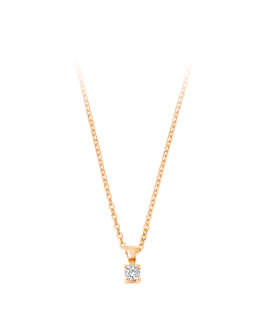 Halskette aus 585er Roségold »585er Gold, 14 Karat, 4 Krappen, 101224« mit Diamant-Roségold