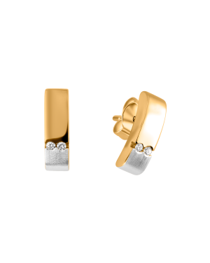 Ohrstecker aus 750er Gelbgold und Weissgold »100035« mit Diamanten