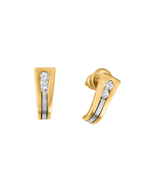 Ohrstecker aus 750er Gelbgold und Weissgold »100906« mit Diamanten