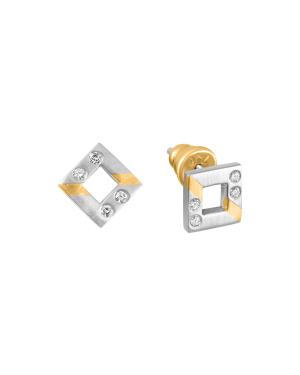 Ohrstecker aus 950er Platin und 750er Gelbgold »100952« mit Diamanten