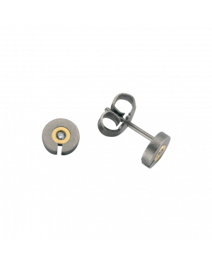 Ohrstecker aus Titan und 750er Gelbgold »100167« mit Diamanten