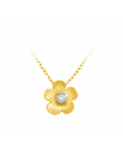 Anhänger aus 750er Gelbgold »Blume, 100311« mit Diamant