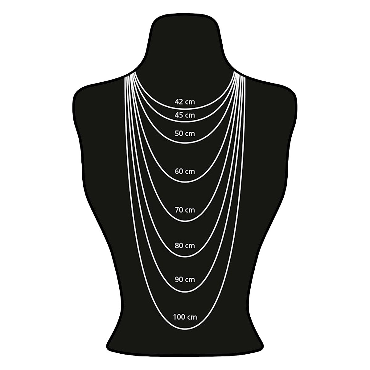 Damen Halskettenlänge messen bei Goldschmiede Jaqueline in Esslingen.